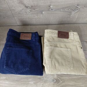 Polo Ralph Lauren Corduroy Pants Lot of 2 Boys Size 20 (Fit 32x31) Blue Preppy
